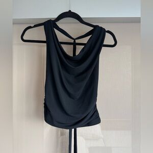 Abercrombie Black Cowl Neck Halter Top with Scarf